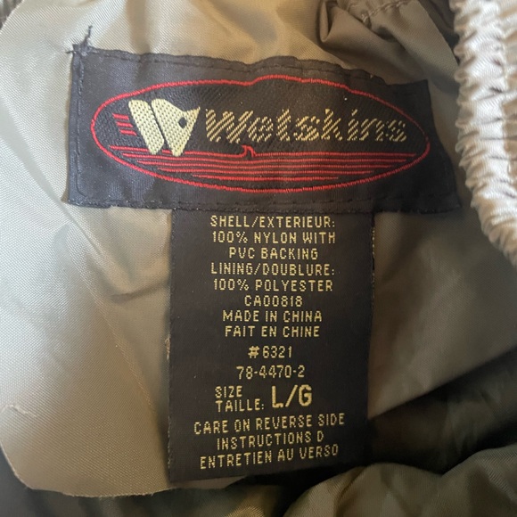 Wetskin Coat & Pant Set. Green waterproof lightweight and warm Womens Size Large - Picture 13 of 14
